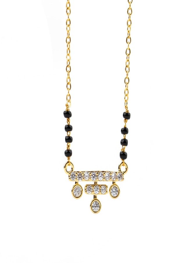 Mesmerize Modern Mangalsutra for Women | Stylish Mangalsutra | Premium Stainless Steel | Black Beads | Hypoallergenic & Tarnish-Free | Elegant & Lightweight (Trinity Vati) - Image 1