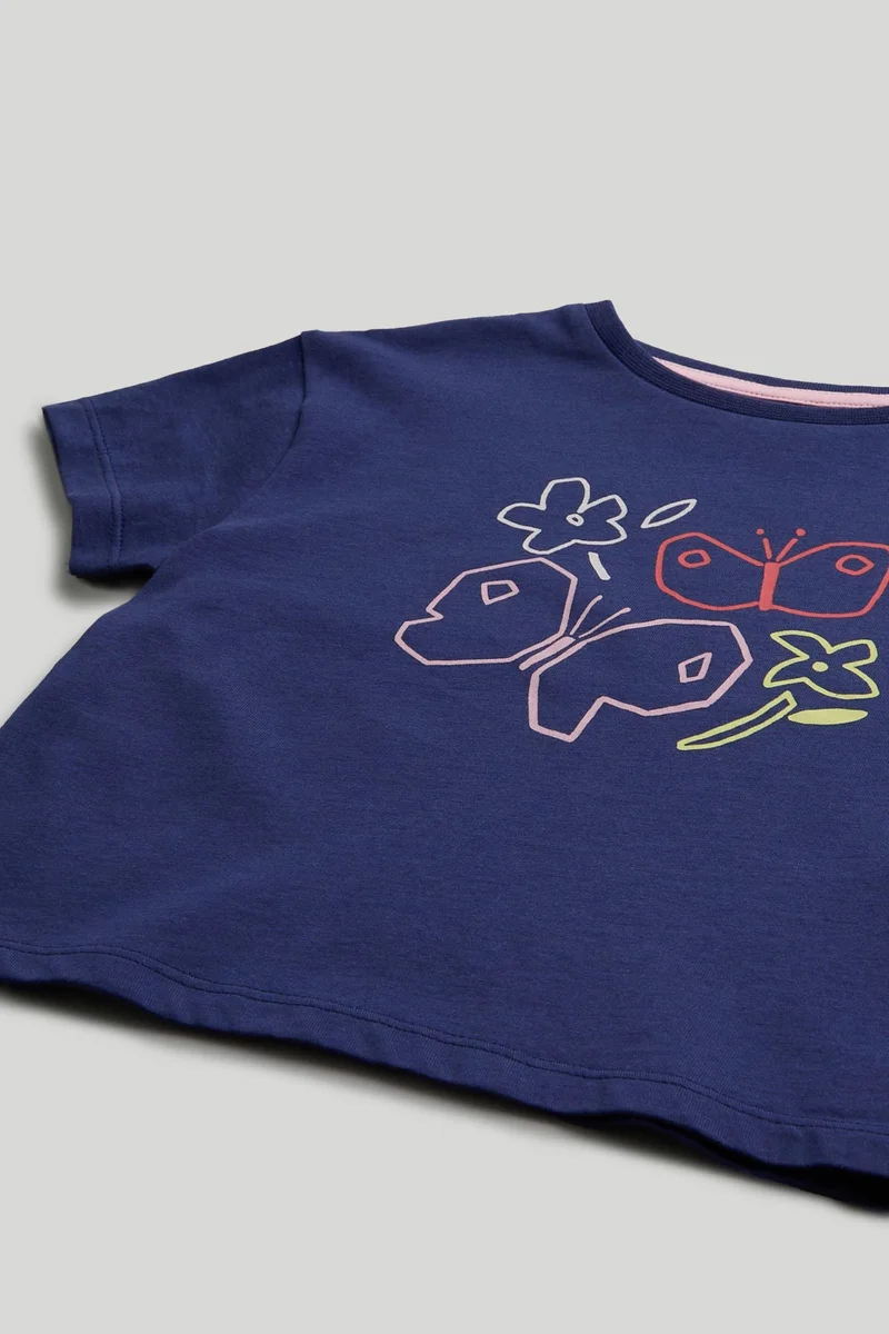 mothercare Navy Flower T-Shirt