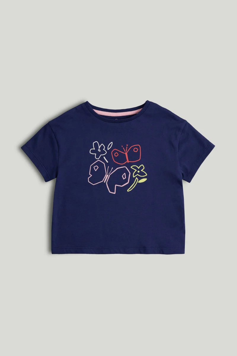 mothercare Navy Flower T-Shirt
