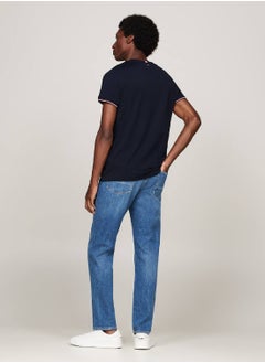 TOMMY HILFIGER Men's Tipped Logo Slim Fit T-Shirt -  Pure cotton, Blue  - Image 3