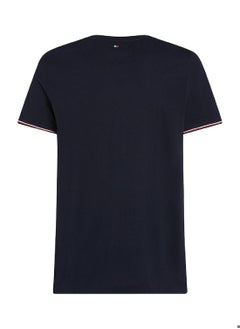 TOMMY HILFIGER Men's Tipped Logo Slim Fit T-Shirt -  Pure cotton, Blue  - Image 5