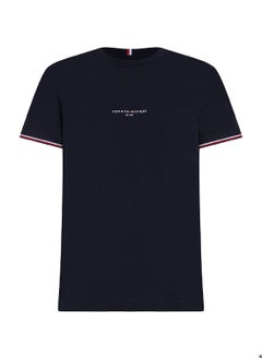 TOMMY HILFIGER Men's Tipped Logo Slim Fit T-Shirt -  Pure cotton, Blue  - Image 2