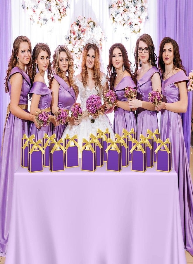 Kolldenn 24 Pcs Small Gift Bags with Bow 6.3 x 3.9 x 2.8 Inch Thank You Gift Bags Elegant Mini Paper Bag with Handles for Wedding Bridal Birthday Baby Shower Bridesmaid Party Favors(Purple) - Image 5