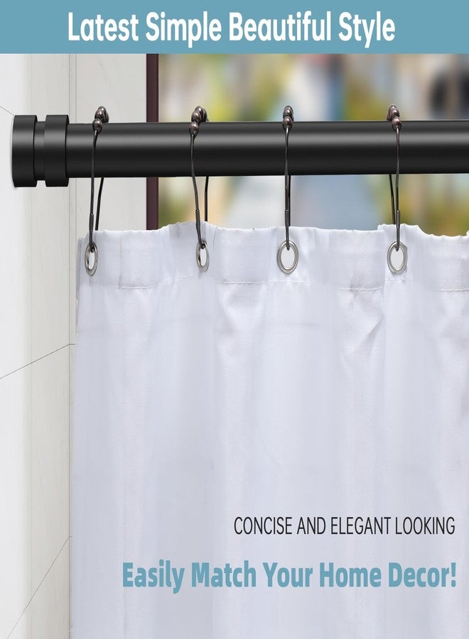 BRIOFOX Tension Curtain Rod Adjustable 32 to 78 inch - Spring Tension Shower Curtain Rod No Drilling Non Slip, Matte Black - Image 3