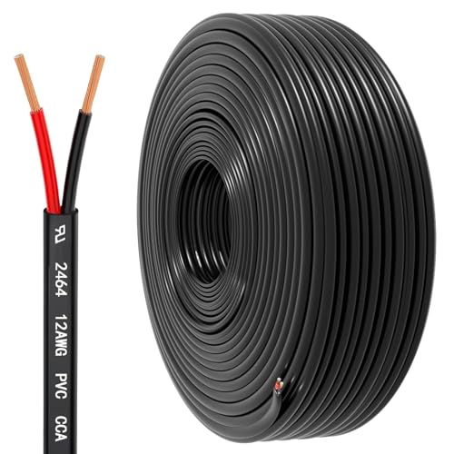HONENCN 12 Gauge Wire 2 Conductor Electrical Wire, 12 AWG 3.3mm² Wire PVC Cord, 12V/24V DC Low Voltage/Copper-clad Aluminum(CCA)/Flexible/2 Wire for Automotive Wire LED Strips Lamp Lighting Marine(9.2M/30FT) - Image 1