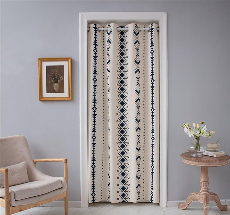 FCHU Boho Door Curtains for Doorways PrivacyRoom Divider Curtains Insulated Curtains1 Panel 47x79 inchSuitable for Door Width2739inch NOT Include Rome Bar Telescopic Rod