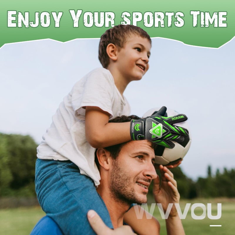 Wvvou Goalkeeper Gloves For Kids Youth  Soccer Goalie Gloves With Double Protection  Anti-Slip Soccer Gloves  Super Grip - Image 3