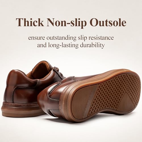 Arkbird Mens Casual Shoes Leather Fashion Sneakers Business Casual Dress Sneakers Lace-up Oxford Shoe for Men - Image 4