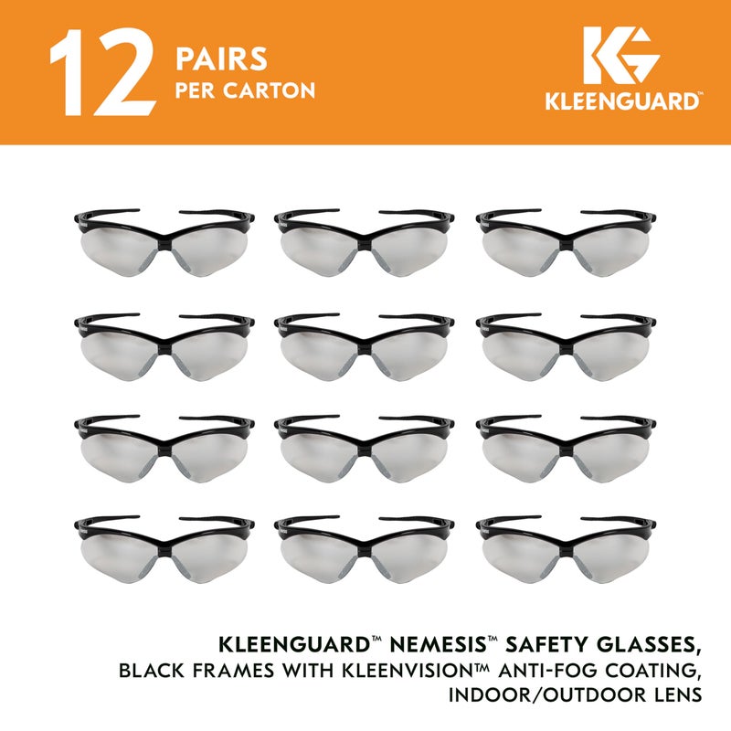 KleenGuard™ V30 Nemesis™ Safety Glasses (25685), with KleenVision™ Anti-Fog Coating, Indoor/Outdoor Lenses, Black Frame, Unisex for Men and Women (Qty 12) - Image 2