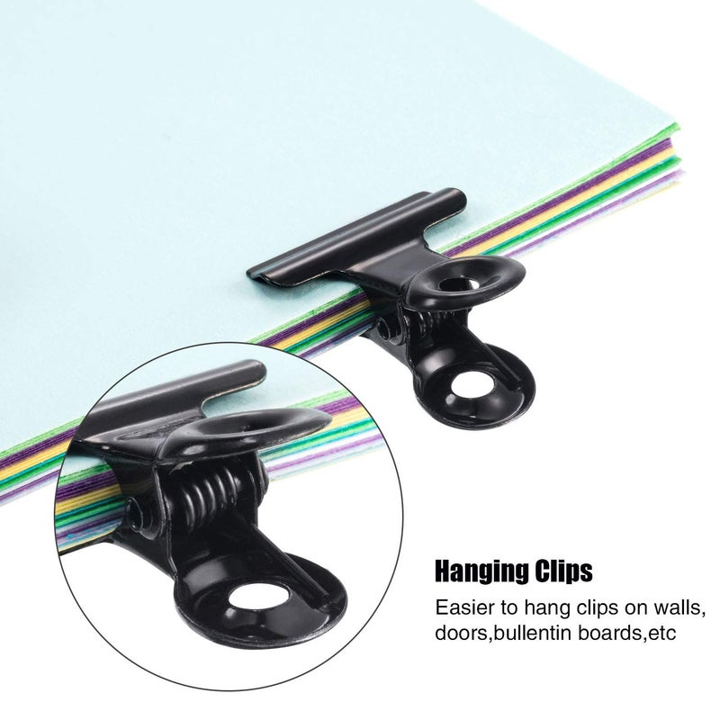 Gejoy 40 Pack Metal Clips 0.87 Inch Small Bull Binder Paper Clips for Picture Photo Crafts Food Bags Home Office Supplies(Black) - Image 3