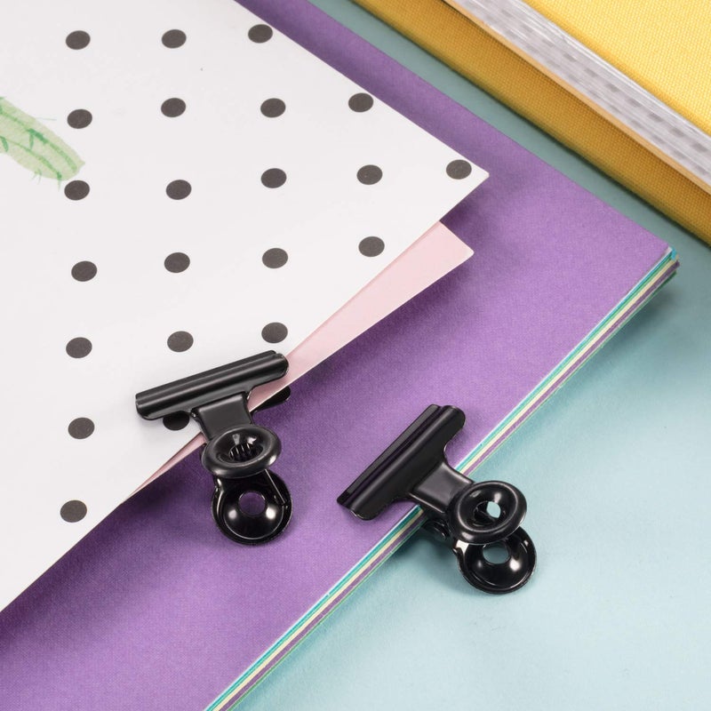 Gejoy 40 Pack Metal Clips 0.87 Inch Small Bull Binder Paper Clips for Picture Photo Crafts Food Bags Home Office Supplies(Black) - Image 4