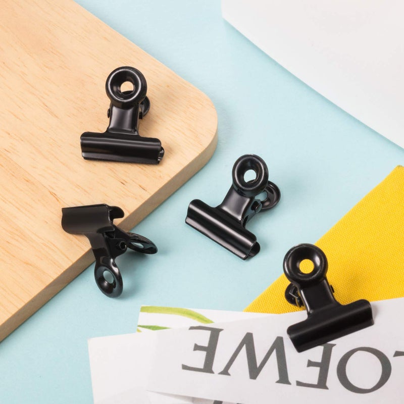 Gejoy 40 Pack Metal Clips 0.87 Inch Small Bull Binder Paper Clips for Picture Photo Crafts Food Bags Home Office Supplies(Black) - Image 5