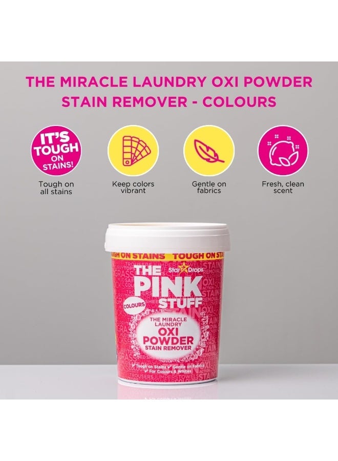 THE PINK STUFF Stardrops The Pink Stuff Oxi Powder Stain Remover for Colours – Pack of 2 (2 × 1kg) – Colour-Safe Oxygen Cleaning Power, Tough on Stains, Fresh Clean Scent - Image 5