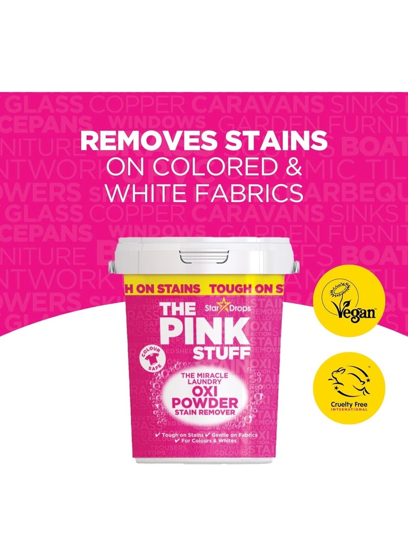 THE PINK STUFF Stardrops The Pink Stuff Oxi Powder Stain Remover for Colours – Pack of 2 (2 × 1kg) – Colour-Safe Oxygen Cleaning Power, Tough on Stains, Fresh Clean Scent - Image 4