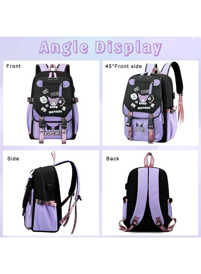 PALAY Kawaii Kuromi School Backpack School Girls Backpack 17'' Large Capacity Bookbag Girls Backpack For School, Gift For Girls School Gift For Kids 6-12 Years Old, Multicolor - Image 5