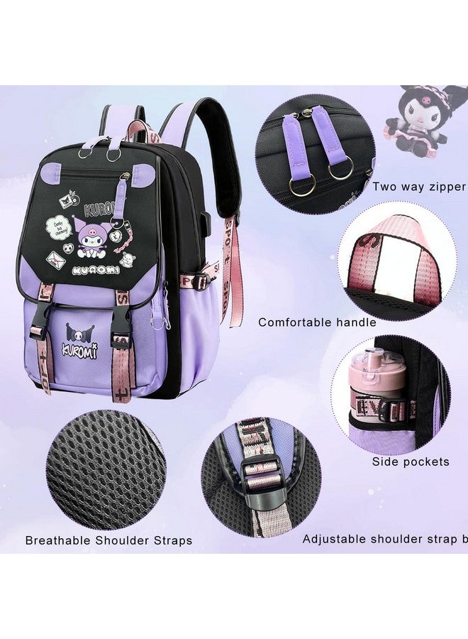 PALAY Kawaii Kuromi School Backpack School Girls Backpack 17'' Large Capacity Bookbag Girls Backpack For School, Gift For Girls School Gift For Kids 6-12 Years Old, Multicolor - Image 3