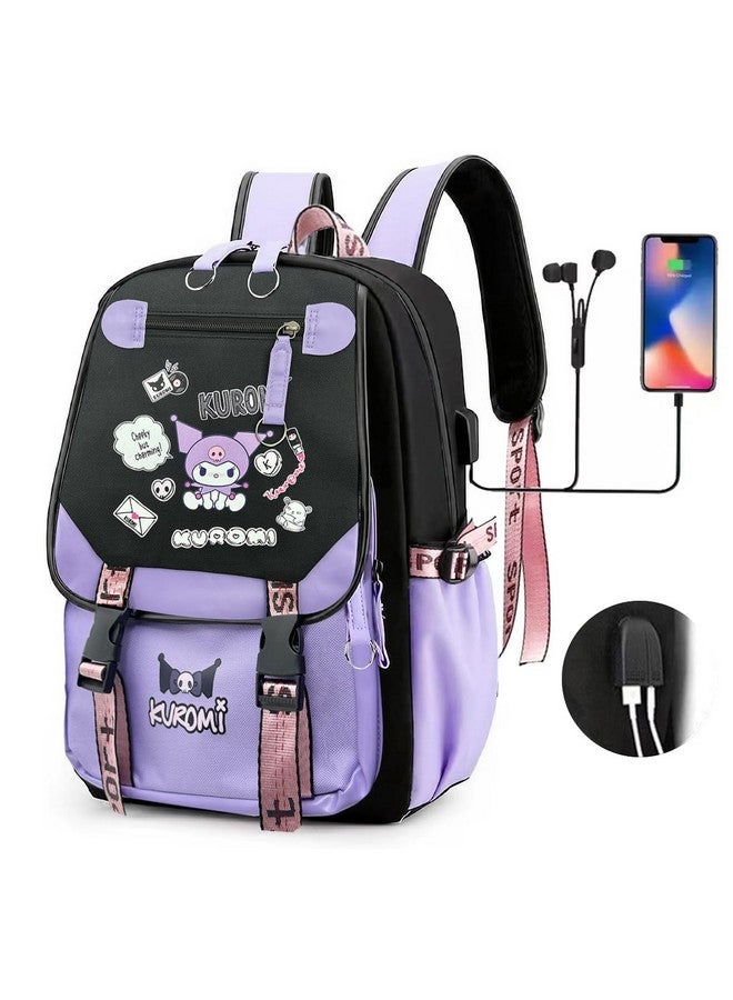 PALAY Kawaii Kuromi School Backpack School Girls Backpack 17'' Large Capacity Bookbag Girls Backpack For School, Gift For Girls School Gift For Kids 6-12 Years Old, Multicolor - Image 1