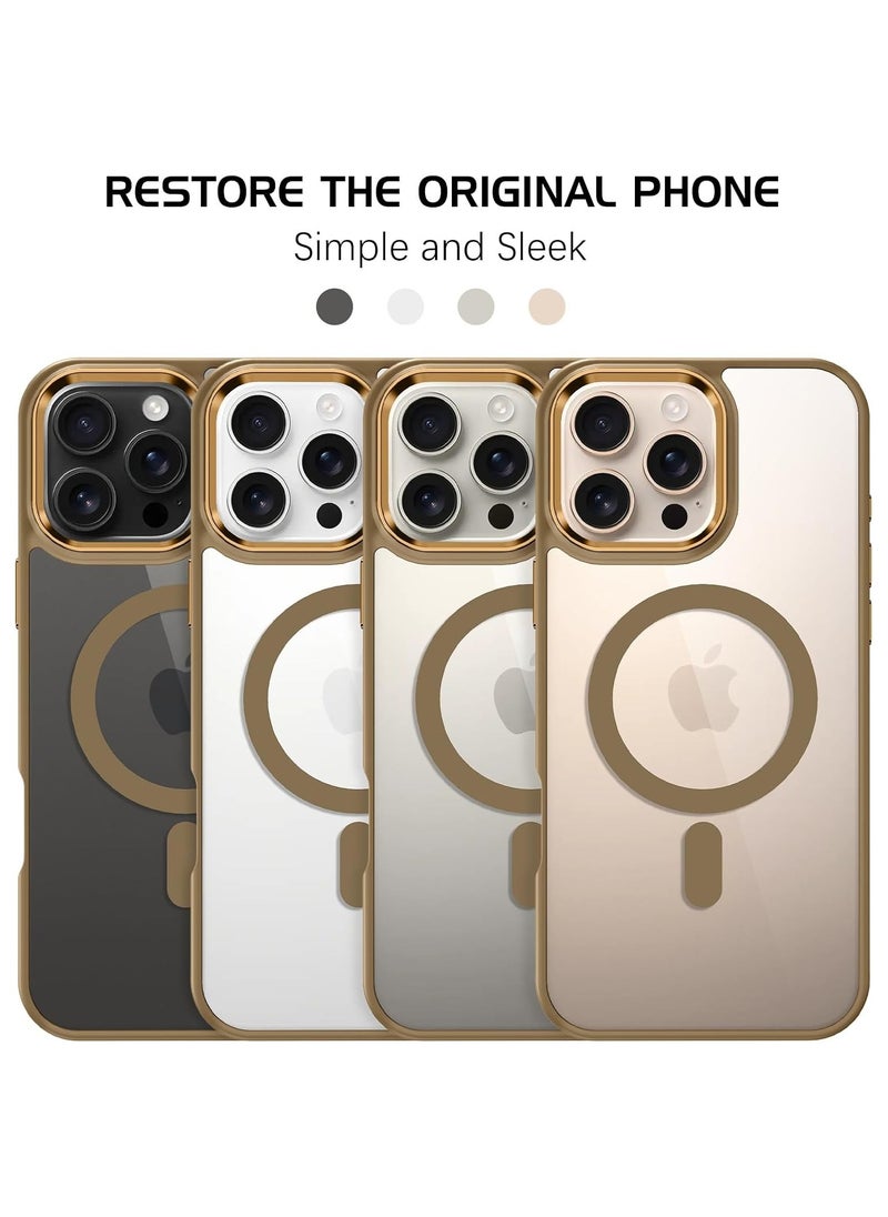 Denx - Magnetic Case for iPhone 16 Pro, Compatible iphone 16 Pro with MagSafe, Translucent Back Slim Shockproof Phone Cover (Desert Titanium) - Image 1