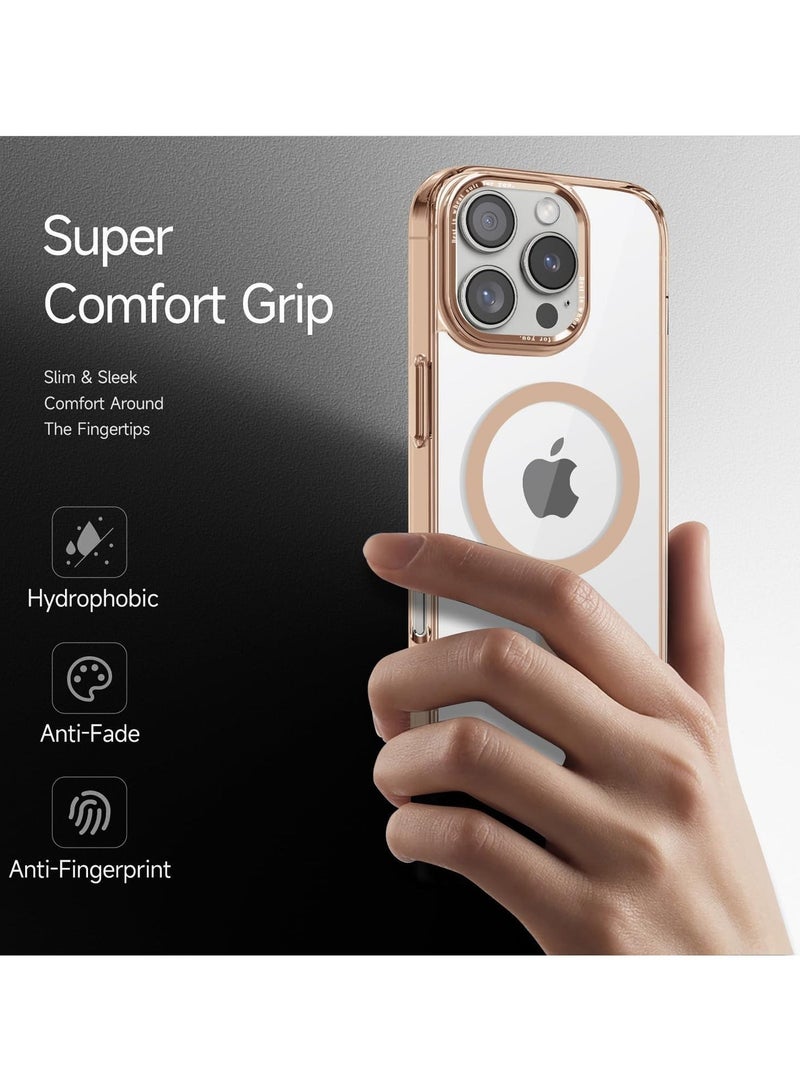 ACLIX Magnetic Case for iPhone 16 Pro, Compatible iphone 16 Pro with MagSafe, Translucent Back Slim Shockproof Phone Cover (Titanium Gold) - Image 4