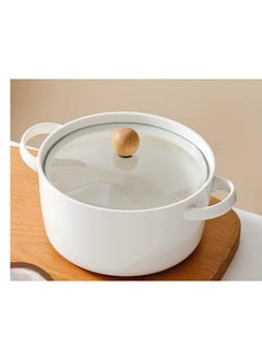 A round porcelain pot with a multi-use Pyrex lid that can be inserted into a microwave, oven, or stove - pzsku/Z19998A24B46D849E040EZ/45/_/1734371080/49675a35-eccb-4e4a-9f13-179d014b350c