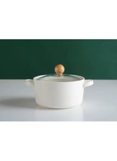 A round porcelain pot with a multi-use Pyrex lid that can be inserted into a microwave, oven, or stove - pzsku/Z19998A24B46D849E040EZ/45/_/1734371081/f97ddfd8-d551-4cbe-a6ea-9c989b987290