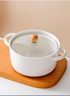 A round porcelain pot with a multi-use Pyrex lid that can be inserted into a microwave, oven, or stove - pzsku/Z19998A24B46D849E040EZ/45/_/1734371082/14f68be8-39b2-430f-8b2e-849413c1e409