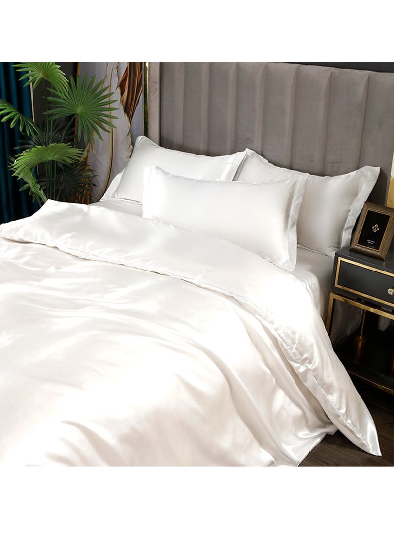Sharpdo Four-piece bedding set microfiber soft quilt set with 1 quilt cover, 1 flat sheet and 2 pillowcases 1.8m bed（200*230cm）  - Image 3