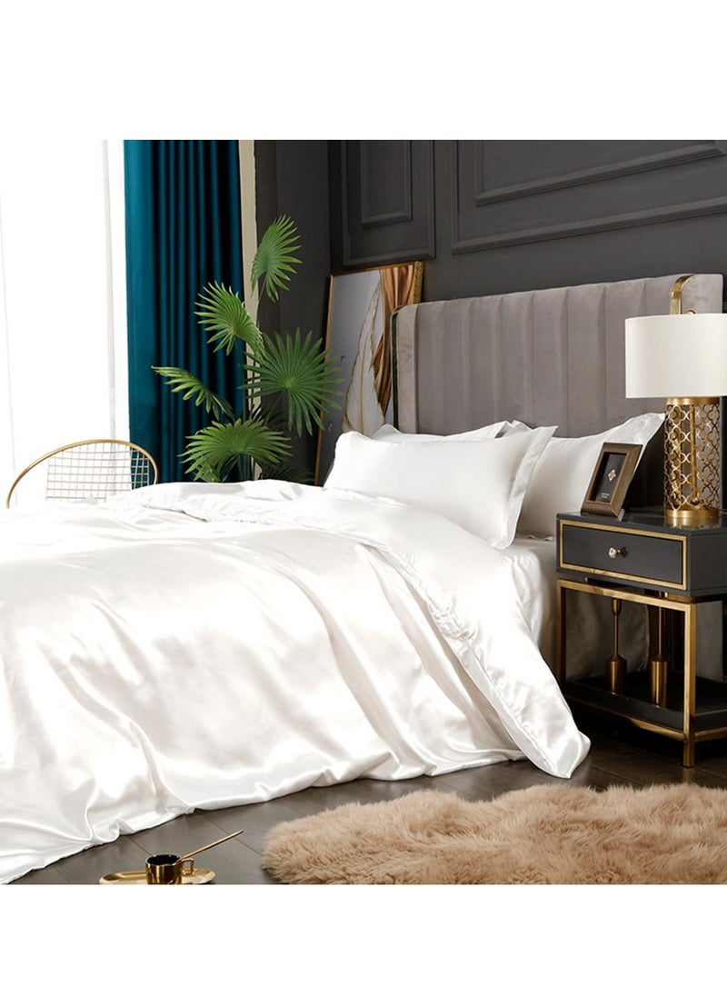 Sharpdo Four-piece bedding set microfiber soft quilt set with 1 quilt cover, 1 flat sheet and 2 pillowcases 1.8m bed（200*230cm）  - Image 5