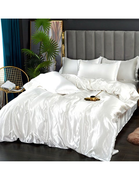 Four-piece bedding set microfiber soft quilt set with 1 quilt cover, 1 flat sheet and 2 pillowcases 1.8m bed（200*230cm）