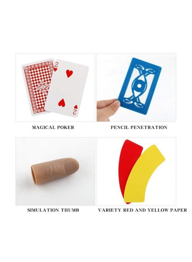 75Pcs Professional Magic Trick Kit for Kids and Adults Magician Pretend Play Set with Wand More Tricks Easy to Learn Instruction Manual Best Gift Beginners