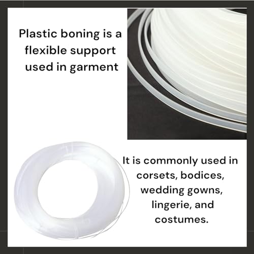 PINACO INDIA Polyester Premium Boning for Nursing Cover Cap, Corset, Sewing Wedding Dresses, Bridal Gowns, Lingerie, Swimwear & More (Size 6 mm) (Colour White) (pack of 10 meter) - Image 4