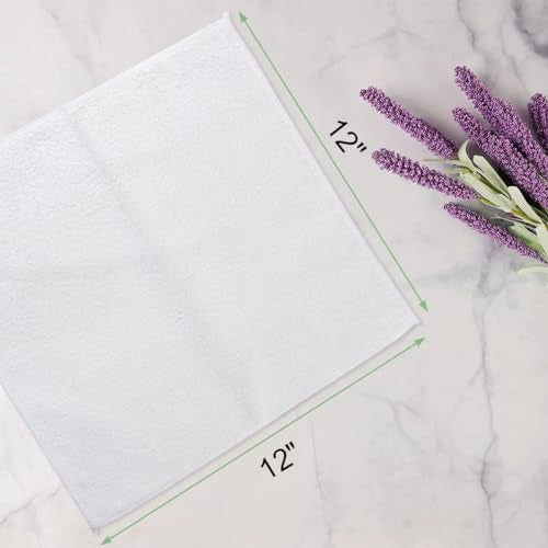 UNIMADE Washcloths Bulk 200 Pack Face Towels 12 x 12 Highly Soft Wash Cloths and Hand Towels Fast Drying MultiPurpose Microfiber Cleansing Cloths for Bathroom Hotel Spa and Salon White - Image 3