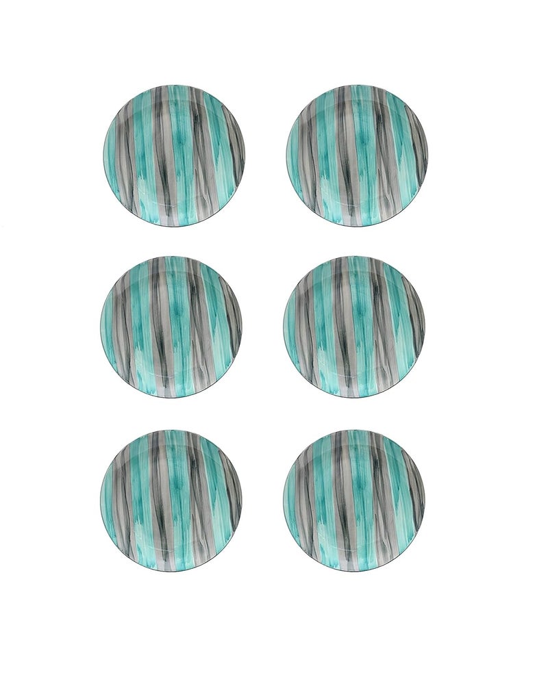 Caffeine Ceramic Handmade Stoneware Sea Green Quarter Plate 8Set of 6 Dishwasher Microwave Safe - Image 5