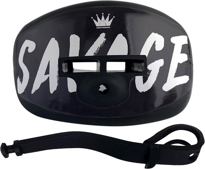DAMAGE CONTROL Pacifier Mouthpiece – Football Mouthguard with Helmet Strap, Protects Teeth, Jaw & Mouth – Mouth Piece for Sports, No Boiling, Allows Airflow – Gear for Adults & Youth (Savage) - Image 1
