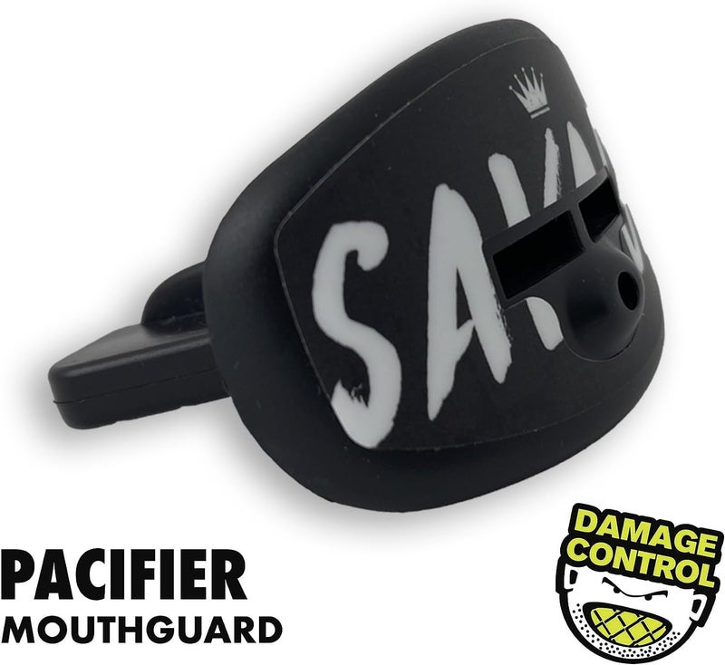 DAMAGE CONTROL Pacifier Mouthpiece – Football Mouthguard with Helmet Strap, Protects Teeth, Jaw & Mouth – Mouth Piece for Sports, No Boiling, Allows Airflow – Gear for Adults & Youth (Savage) - Image 3