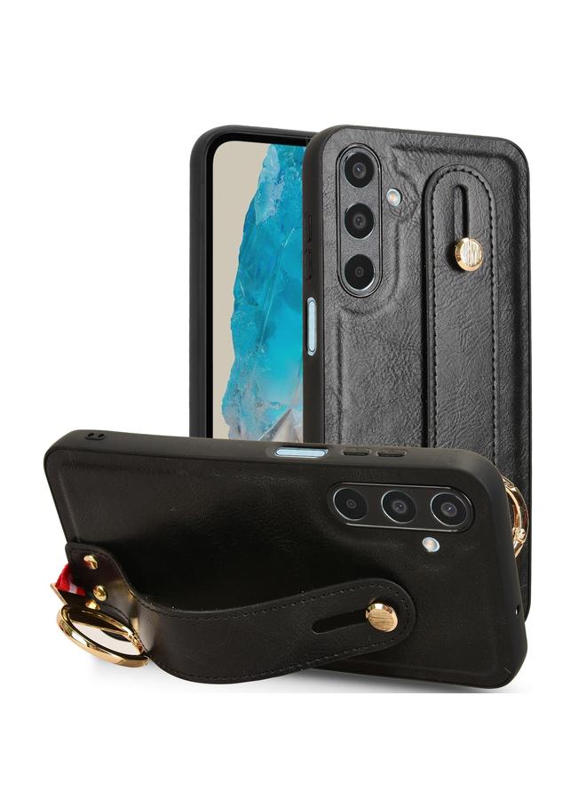 اس-توب جراب خلفي من الجلد لهاتف Samsung Galaxy M35 5G مع سوار معصم - Image 1