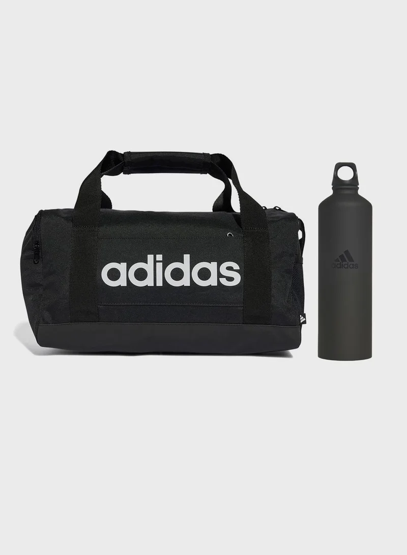 Adidas linear extra small duffel bag with water bottle