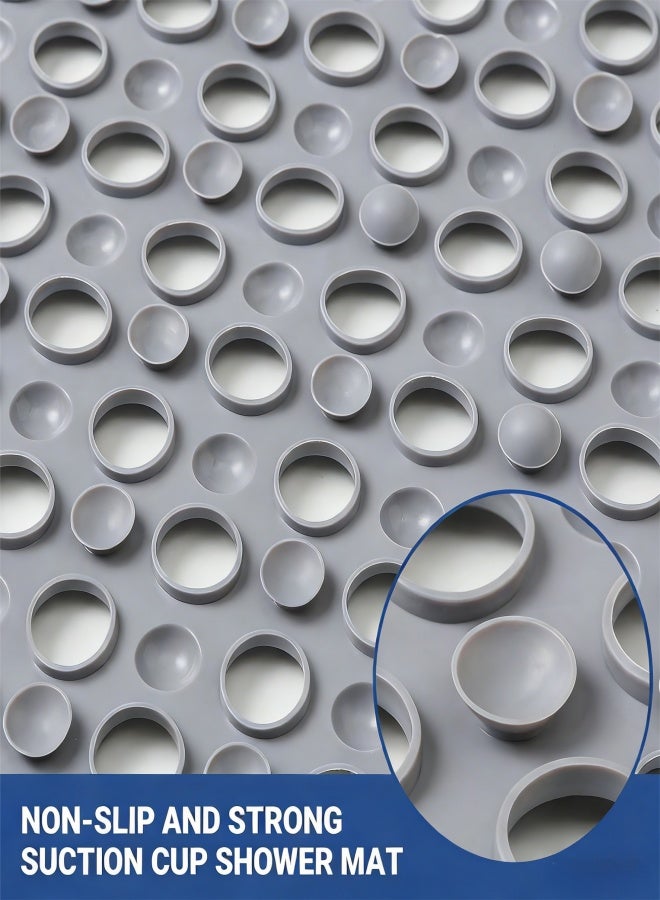 Non-Slip Bathtub Mat 31.5"x17.7" - 200+ Suction Cups, Quick-Dry PVC Shower Mat with Drain Holes - Slip Resistant for Bathroom, Machine Washable Grip Mat - Image 3