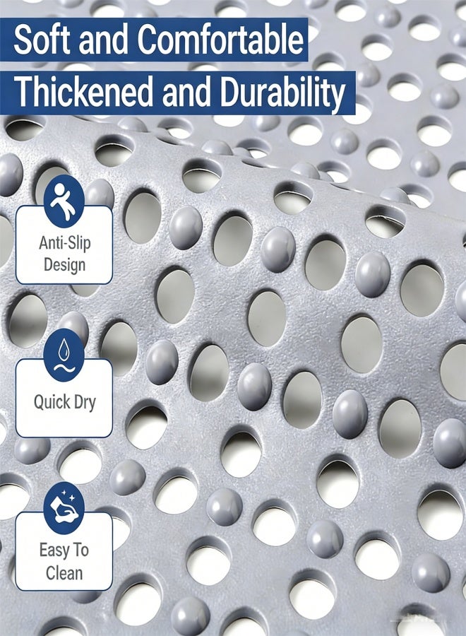 Non-Slip Bathtub Mat 31.5"x17.7" - 200+ Suction Cups, Quick-Dry PVC Shower Mat with Drain Holes - Slip Resistant for Bathroom, Machine Washable Grip Mat - Image 5