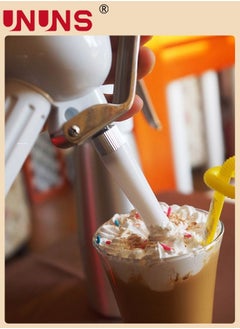 UNUNS Whipped Cream Dispenser,500ML Aluminum Culinary Canister Cream Whipper With 3 Decorating Nozzles Cream Foam Maker For Cake Dessert Coffee,Silver  - Image 2