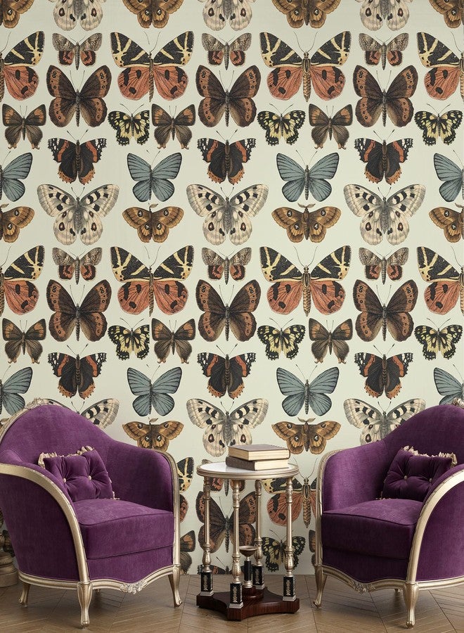 Affrolling Vintage Butterfly Peel and Stick Wallpaper 15.75"x118" Vintage Butterfly Stick on Wallpaper Contact Paper Boho Vinyl Waterproof Removable Wallpaper for Cabinet Drawer Wall Decor - Image 5