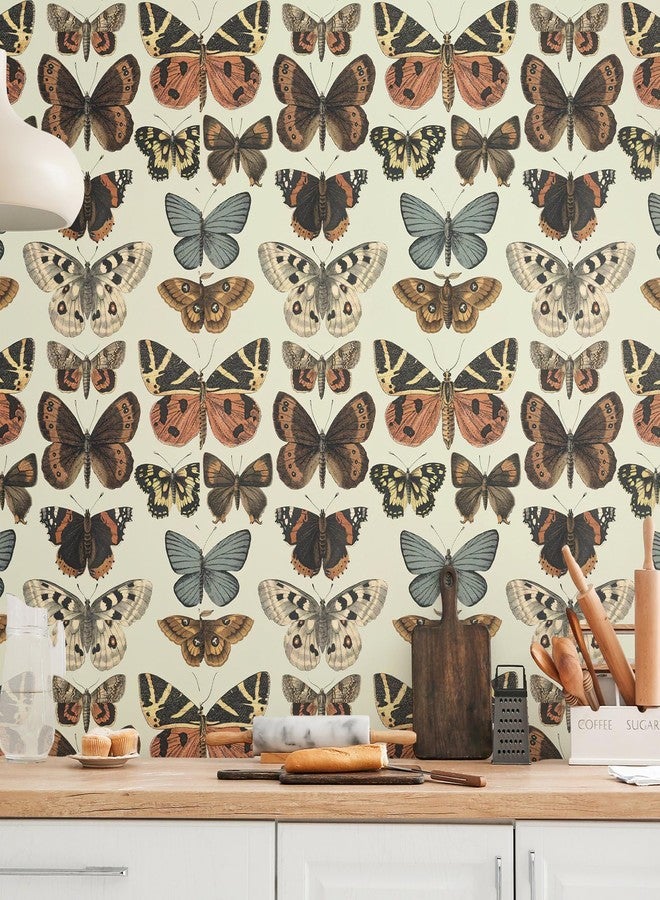Affrolling Vintage Butterfly Peel and Stick Wallpaper 15.75"x118" Vintage Butterfly Stick on Wallpaper Contact Paper Boho Vinyl Waterproof Removable Wallpaper for Cabinet Drawer Wall Decor - Image 4