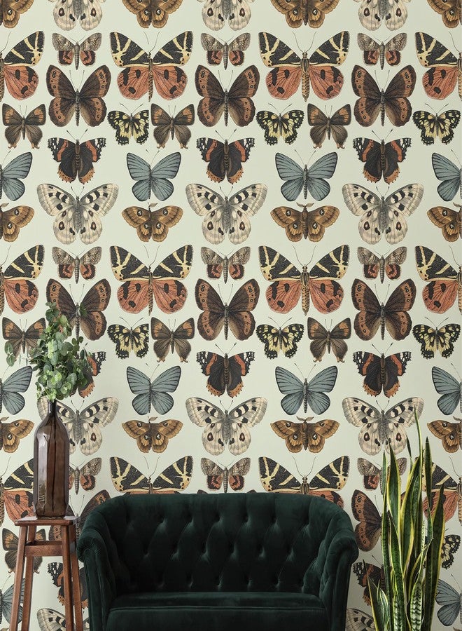 Affrolling Vintage Butterfly Peel and Stick Wallpaper 15.75"x118" Vintage Butterfly Stick on Wallpaper Contact Paper Boho Vinyl Waterproof Removable Wallpaper for Cabinet Drawer Wall Decor - Image 3