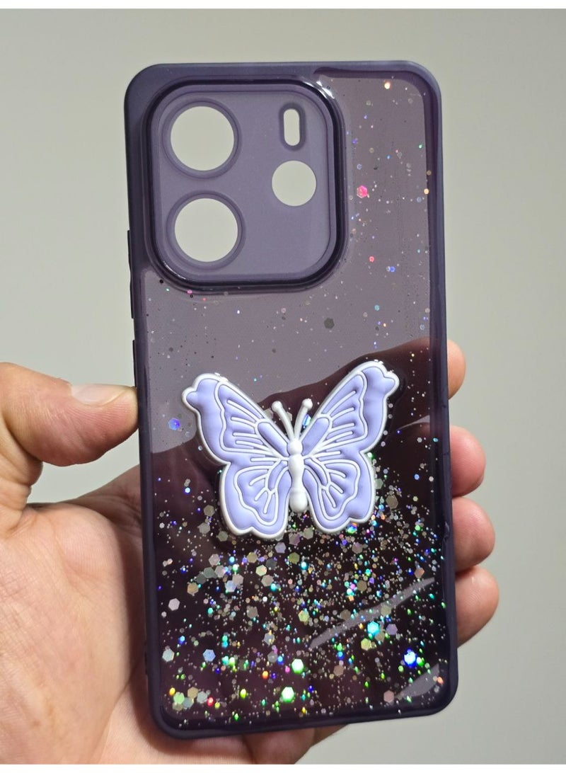 Butterfly Print Back Cover Compatible With Phone Xiaomi Redmi Note 14 - Image 1
