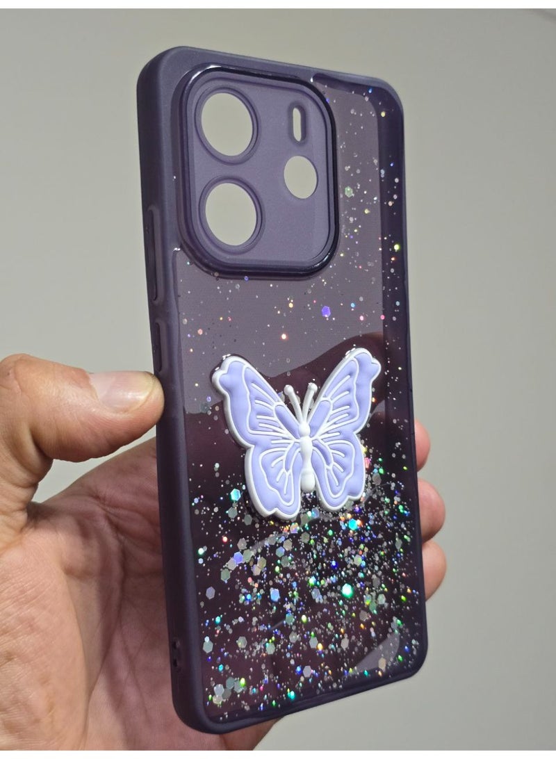 Butterfly Print Back Cover Compatible With Phone Xiaomi Redmi Note 14 - Image 3