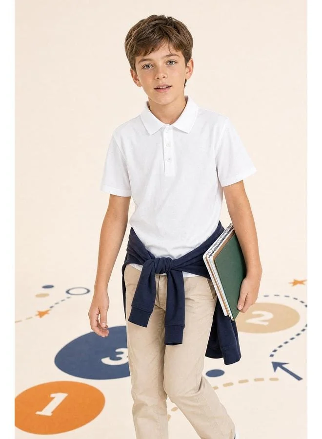 Perendi Unisex Kids 2-Pack Polo Collar Short Sleeve School T‑shirt.