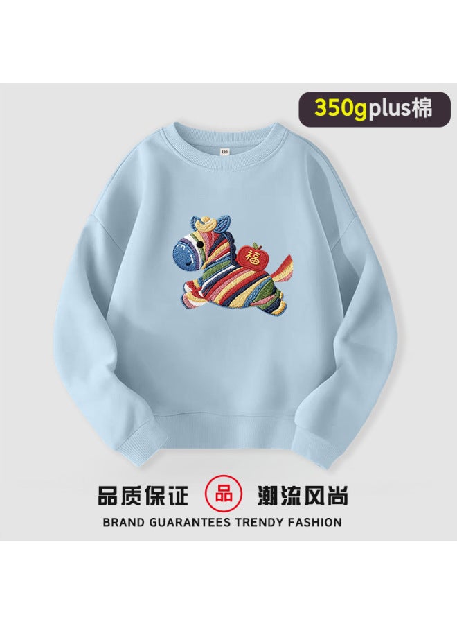 New Style Zodiac Year Faux Embroidery Family Matching Sweatshirts For A Family Of Three, New Year Outfit, Baby Romper