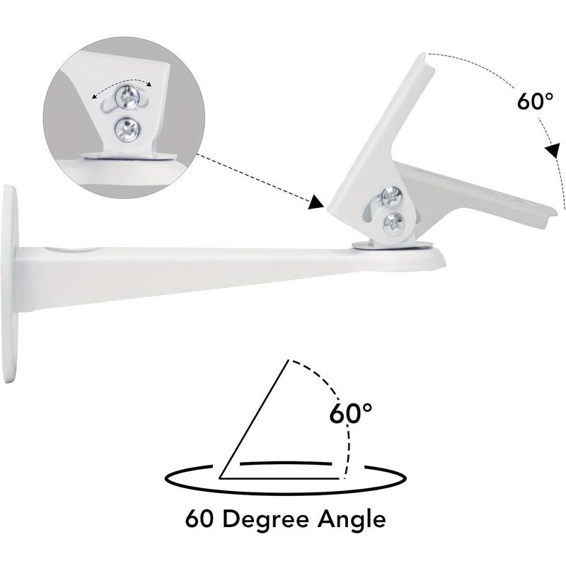 Projector Wall Mount 360 Degree Rotatable Heavy Duty Metal White For Projector And Home Security Cameras - Image 4