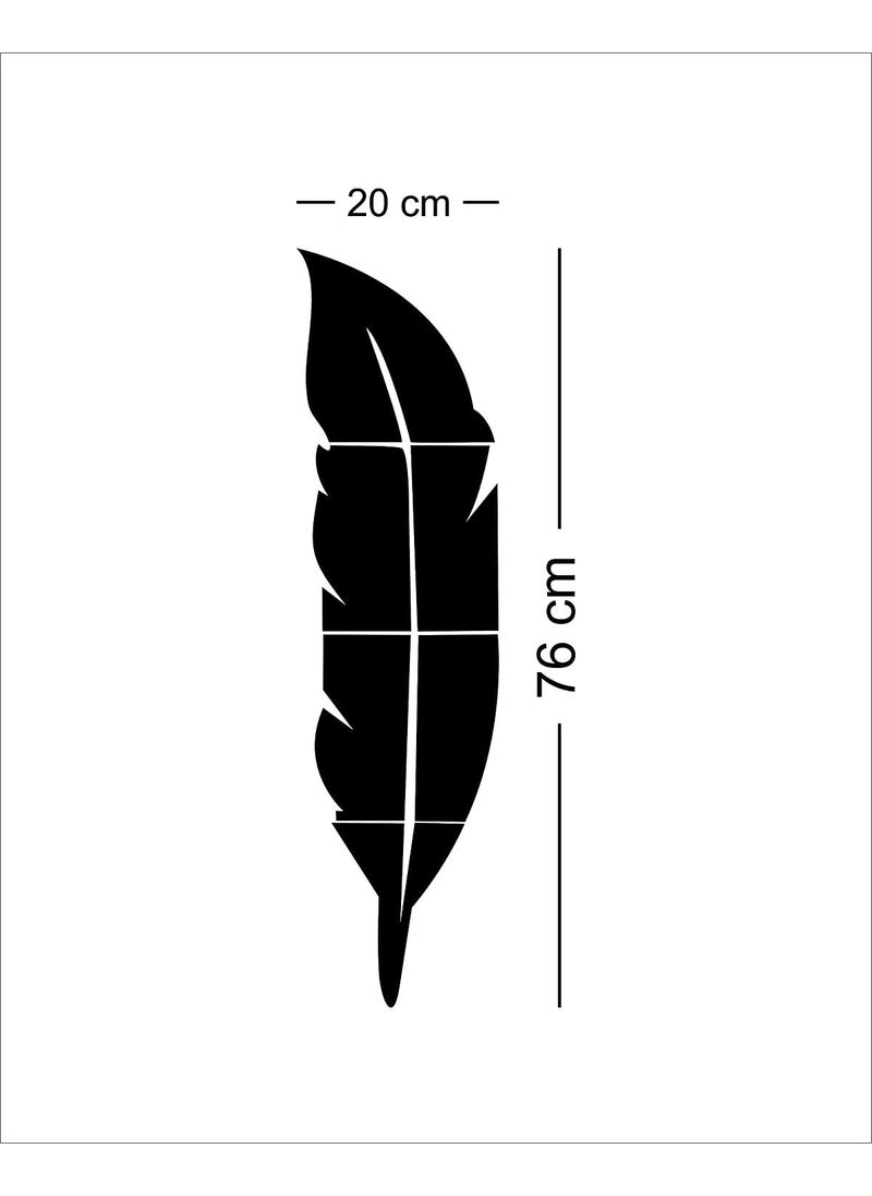 Bikri Kendra Bikri Kendra Plume Feather Brown Mirror Stickers for Wall Wall Mirror Stickers 3D Acrylic Stickers Wall Stickers for Hall Room Living Room Bed Room Kitchen  - Image 2