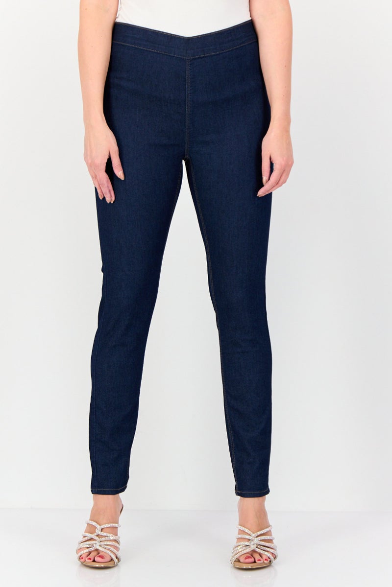VERO MODA I,Scenery By Vero Moda Women Skinny Fit Solid Stretchable Jeans, Navy  - Image 1